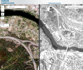 Acceso a la ciudad de Ourense en los años 2017 y 1987