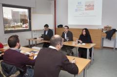 Manuel Borobio, na primeira reunión mantida hoxe en Santiago con organizacións non gobernamentais para a presentación en Galicia da rede europea Civilscape | Autor: Xoán Crespo